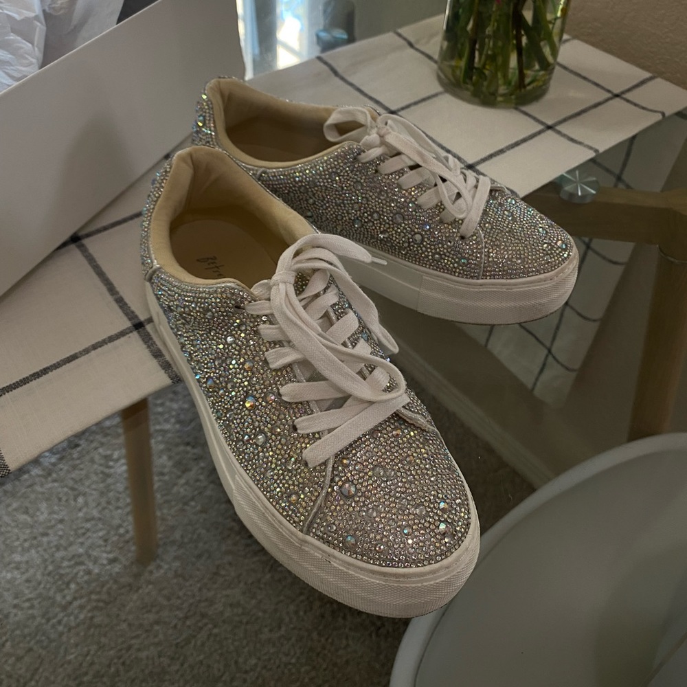 Betsey Johnson rhinestone sneakers